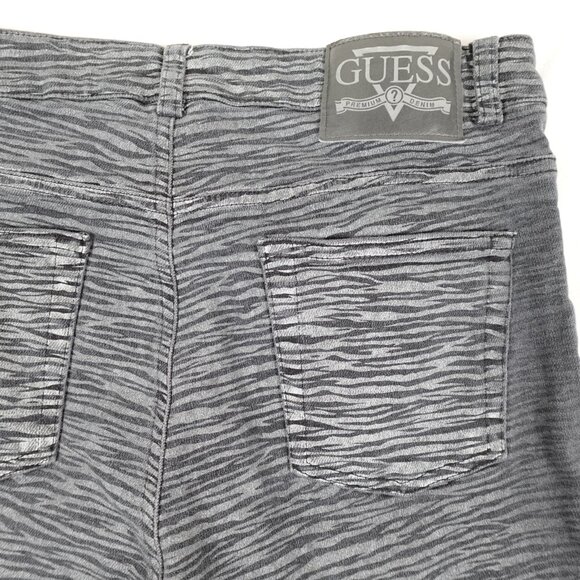 Vintage 90s Guess Tiger Stripe Jeans Women's 30x32 Straight Leg Stretch - Picture 6 of 9